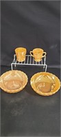 Peach Luster collection, 2 large serving dishes,