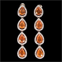 Natural Ethiopian Orange Opal Earrings