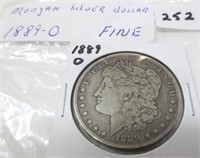 1889-O Morgan silver dollar