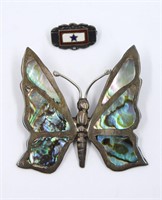 Sterling Silver Butterfly Pin & Armed Forces Pin
