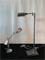 Metal Desk & Floor Lamp