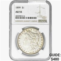 1899 Morgan Silver Dollar NGC AU55