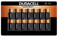 14-Pk Duracell CopperTop D Batteries