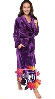 (Size: 2XL/3XL) Womens Robe Plush House Coat,