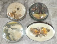4 GLASS PAPERWEIGHTS
