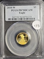 2010W Gold Eagle $5 PCGS PR70DCAM