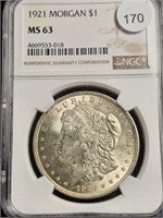 1921 Morgan Dollar NGC MS63