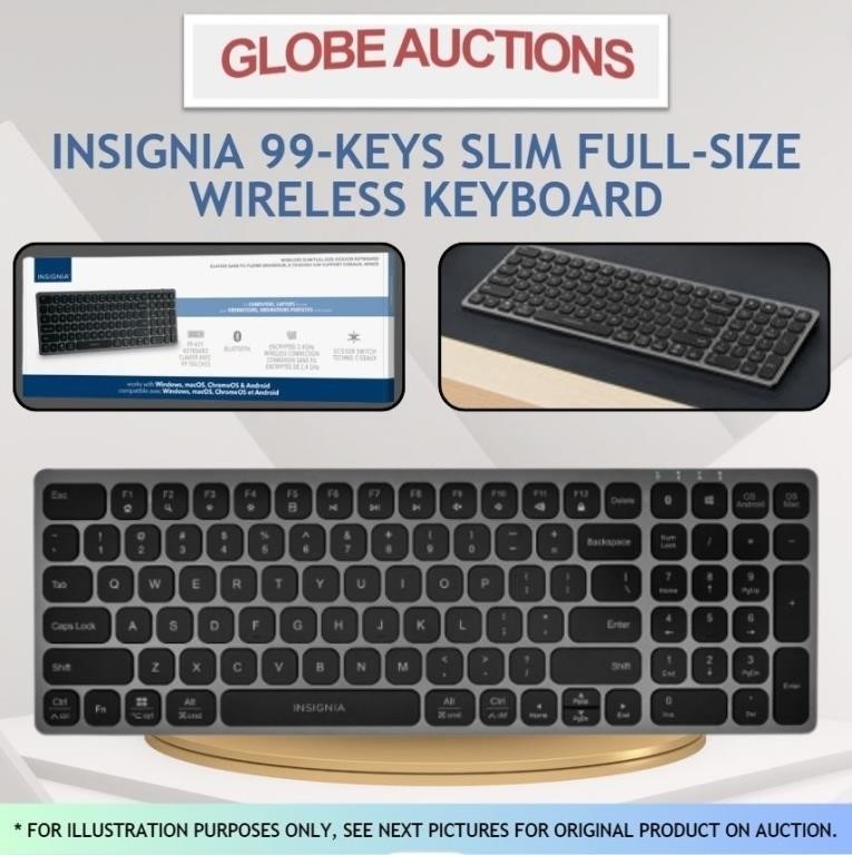 INSIGNIA SLIM FULL-SIZE WIRELESS KEYBOARD(99-KEYS)