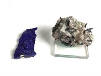 2 Rock / Minerals: Azurite & Copper/ Calcite