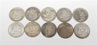 10 MORGAN DOLLARS - 1886 to 1900