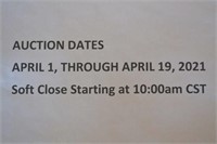 Auction Dates 4/1 through 4/19/2021