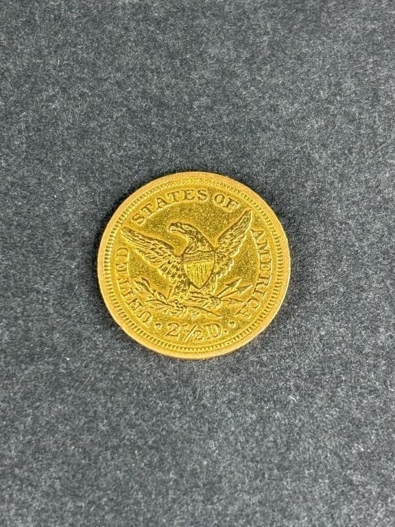 1850 US Liberty 2 and a Half Dollar Gold Coin