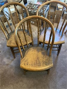 3 wood chairs