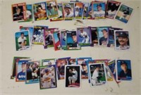 Stack of baseball cards.
