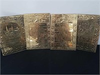 Group of brass pictures with religious themes