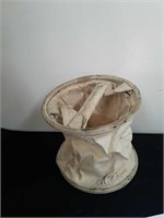 Vintage collapsible canvas water bucket 10 in