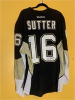 SIGNED SUTTER PEGUINS JERSEY #16