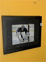 FLEURY AUTOGRAPHED ACTION PHOTO IN GOAL 12X16