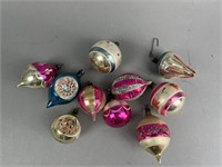 Vtg Made in Poland Mercury Glass Ornaments