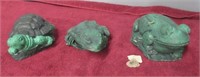 (2) Concrete frogs and a turtle approx. 4" to 5".