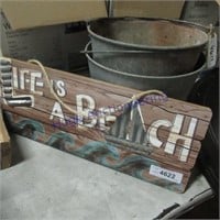 Life is a Beach wood sign, 19 x 8