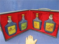 4 collector "beam whiskey" bottles in case