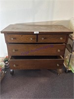 DRESSER W/ CASTERS, 4-DRAWER, IN BASEMENT