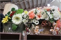 ARTIFICIAL FLOWERS IN BASKETS