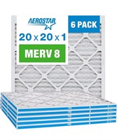 6 pack Aerostar 20x20x1 merv 8 ac/furnace filters