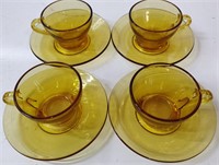 8 Piece Bormioli Amber Glass Dishes