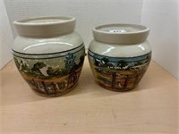 Marshall pottery crock canisters, yesteryears