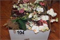 Box Lot of Artificial Flowers/Greenery