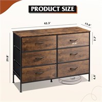 WLIVE Wide Dresser with 6 Drawers, TV Stand