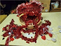 Basket of Valentine's Day decorations