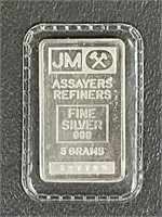 5 Gram Silver Bar (.999 Silver)