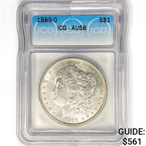 1889-O Morgan Silver Dollar ICG AU58