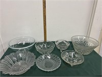 Clear Glass Serving Bowls Lot of 7-NO SHIPPING