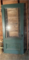 Green / Wood Glass Door