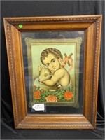 Large Wood Framed Swiety Jan Polish Picture of