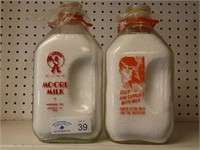 (2) Milk Bottles