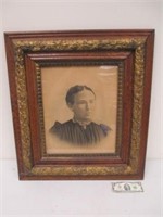 Vintage Female Picture w/ Nice Frame - 28x25