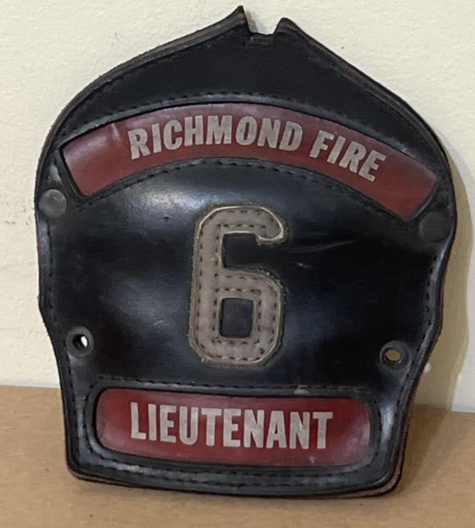 Early Richmond fire department Lieutenant shield