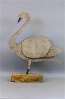 VERY Early Folk Art Swan Silhouette Decoy, Thin 2