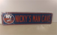 NY Islanders Nicky's Man Cave Sign 24x6"