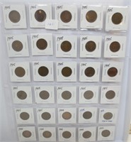 30 Indian head cents, mixed dates