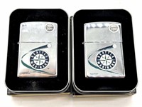 (2) Seattle Mariners Zippo Lighters in MLB Tin