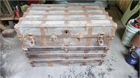 Antique navy steamer trunk large