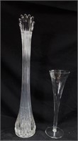 Glass Swag Vase w/Glass 17"T