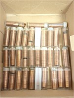 Box of 33 rolls vintage Mexican coins