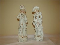 2 Ceramic Figurines 12" T
